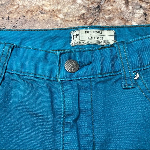 Free People Teal Light Weight Jeans - Picture 5 of 9